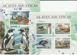 Mozambico - Uccelli Birds Fari Lighthouse Phares Leuchtturm Set NMH - Phares