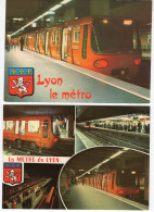 LOT De 3 Cartes Postales - Train Trains Métro - LYON - Métro En Service Depuis Le 2 Mai 1978 - U-Bahnen