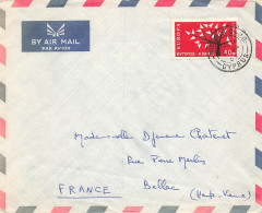 LETTRE. COVER. CYPRUS. CHYPRE. EUROPA 1962. NICOSIA POUR FRANCE - Briefe U. Dokumente