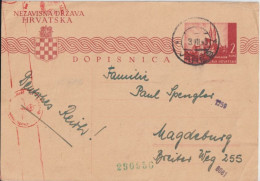 1943 - CROATIE - CP ENTIER CENSUREE De VARES => MAGDEBURG - Croacia