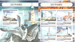 Guinea Fari Lighthouse Phares Leuchtturm Set NMH - Phares