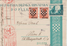 1941 - CROATIE - CP ENTIER CENSUREE De SARAJEVO ! => WIEN - Croacia