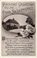 FÊTES ET VOEUX - Birthday Greetings To My Dear Sweetheart - Cottage - Carte Postale Ancienne - Geburtstag