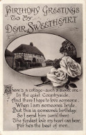 FÊTES ET VOEUX - Birthday Greetings To My Dear Sweetheart - Cottage - Carte Postale Ancienne - Compleanni