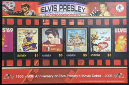 Grenada, 2006, Mi 5763-5766, 50th Anniversary Of The First Movie With Elvis Presley, Sheet Of 4, MNH - Elvis Presley