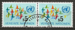 NATIONS-UNIES - VIENNE:, Obl., N° YT 5 X 2, Paire, TB - Usados