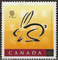 CANADA 1999 Chinese New Year. Year Of The Rabbit - 46c - Rabbit FU - Oblitérés