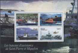 SAINT PIERRE ET MIQUELON - Bateaux D'assistance Feuillet - Blocks & Sheetlets