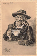 ILLUSTRATEUR - Encore Une Bolée! Un Vieux Homme De Pont L'Abbé Buvant Une Tasse De Thé - Carte Postale Ancienne - Otros & Sin Clasificación