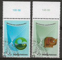 NATIONS-UNIES - VIENNE:, Obl., N° YT 27 Et 28, TB - Used Stamps