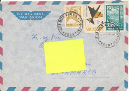 Argentina Air Mail Cover Sent To Denmark Topic Stamps - Luchtpost