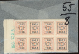 8 X Série  55 **. 1962-1963.  Cote 112,-€ - Typos 1951-80 (Chiffre Sur Lion)