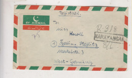 PAKISTAN 1954  NARAYAGANJ Registered Airmail Cover To Germany - Pakistan