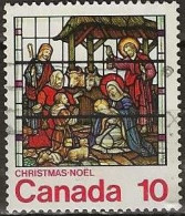 CANADA 1976 Christmas. Stained Glass Windows - 10c. - Nativity (G. Maile & Son) FU - Oblitérés