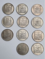 10 Frs TURIN 47-48-49 Petite Tête Rameaux Courts 11 Pièces - 10 Francs