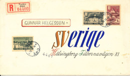 Finland Registered Cover Sent To Sweden Abo 9-12-1946 - Cartas & Documentos