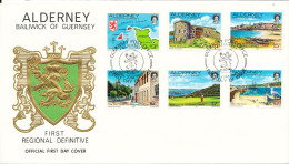 Alderney FDC 14-6-1981 Set Of 4 With Cachet (not Complete) - Alderney