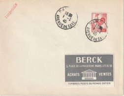 Coq D'Alger N° 633 (Y&T) Seul Sur Lettre Ayant Voyagé (imprimé). Très Rare. Cote 230€. Collection BERCK. - 1944 Marianne Van Algerije
