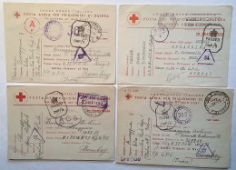 1943-1944 Italian POW Bombay INDIA+censored+censura+crosse Rossa Prigionieri Di Guerra(WW2 OKW Zensur Italia Croix Rouge - Storia Postale