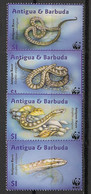 ANTIGUA & BARBUDA - 2003 - N°Yv. 3283 à 3286  - Serpent / Snake / WWF - Neuf Luxe ** / MNH / Postfrisch - Serpents