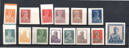 Russia 1925 Old IMPERVED Workers Stamps (Michel 271, 273/5, 277 ,280/88 And 291 B) MLH - Unused Stamps