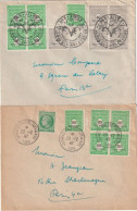 Arc De Triomphe  N°703+706 En Bloc De 4, 2 Enveloppes Exposition Noel 20/12/47 Ader 22/11/47. Collection BERCK. - 1944-45 Arc Of Triomphe