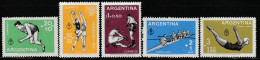 ARGENTINE - N°607/9+PA N°63/4 ** (1959) Sports - Neufs