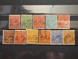 FRANCOBOLLI STAMPS AUSTRALIA AUSTRALIAN 1915 - 19 USED SERIE RE GIORGIO KING GEORGE  OBLITERE' - Used Stamps