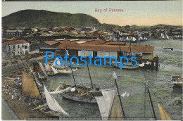 217944 PANAMA CANAL VIEW PARTIAL BAY & BOAT POSTAL POSTCARD - Panama