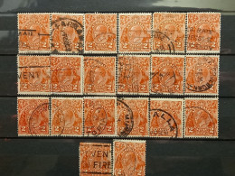 FRANCOBOLLI STAMPS AUSTRALIA AUSTRALIAN 1926 USED SERIE RE GIORGIO KING GEORGE 2 TWO PENCE 20 PZ OBLITERE' - Usati