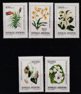 ARGENTINE - N°1333/7 ** (1982) Fleurs - Unused Stamps