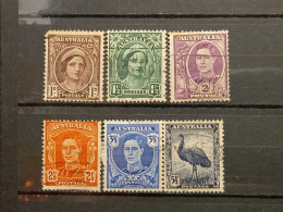 FRANCOBOLLI STAMPS AUSTRALIA AUSTRALIAN 1942 USED SERIE COMPLETA COMPLETE RE GIORGIO REGINA ELISABETTA KING OBLITERE' - Usados