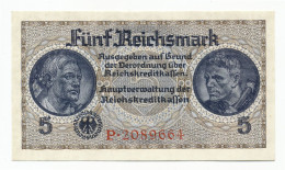 GERMANY, DEUTSCHLAND - 5 Reichsmark ND (1939). PR138, Ro553a, UNC. (D003) - 5 Reichsmark