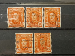 FRANCOBOLLI STAMPS AUSTRALIA AUSTRALIAN 1942 USED SERIE RE GIORGIO REGINA ELISABETTA KING QUEEN ELIZABETH OBLITERE' - Gebraucht