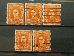 FRANCOBOLLI STAMPS AUSTRALIA AUSTRALIAN 1942 USED SERIE RE GIORGIO REGINA ELISABETTA KING QUEEN ELIZABETH OBLITERE' - Usati