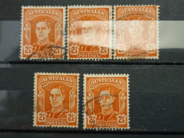 FRANCOBOLLI STAMPS AUSTRALIA AUSTRALIAN 1942 USED SERIE RE GIORGIO REGINA ELISABETTA KING QUEEN ELIZABETH OBLITERE' - Usati