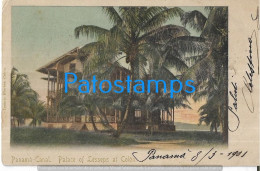 217952 PANAMA COLON CANAL PALACE OF LESSEPS CIRCULATED TO ITALY POSTAL POSTCARD - Panama