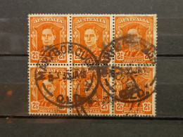 FRANCOBOLLI STAMPS AUSTRALIA AUSTRALIAN 1942 USED SERIE RE GIORGIO BLOCCO  OBLITERE' MARYBORQUEN - Used Stamps