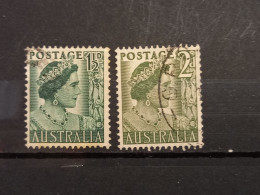 FRANCOBOLLI STAMPS AUSTRALIA AUSTRALIAN 1950 USED SERIE COMPLETA COMPLETE REGINA ELISABETTA ELIZABETH QUEEN OBLITERE' - Used Stamps