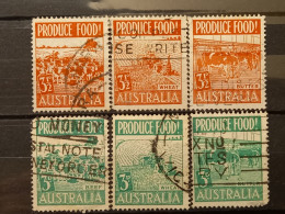 FRANCOBOLLI STAMPS AUSTRALIA AUSTRALIAN 1953 USED SERIE COMPLETE COMPLETA PRODUCTIONS ALIMENTAL OBLITERE' - Oblitérés