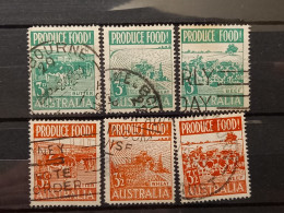 FRANCOBOLLI STAMPS AUSTRALIA AUSTRALIAN 1953 USED SERIE COMPLETE COMPLETA PRODUCTIONS ALIMENTAL OBLITERE' - Gebruikt