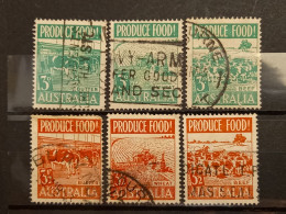 FRANCOBOLLI STAMPS AUSTRALIA AUSTRALIAN 1953 USED SERIE COMPLETE COMPLETA PRODUCTIONS ALIMENTAL OBLITERE' - Used Stamps