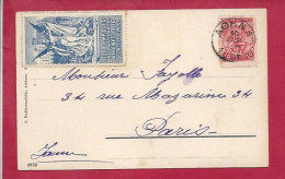 Y&T N°169 + VIGNETTE BLEUE 2eme JEUX OLYMPIQUES AOHNA  Vers PARIS) 1906 - Cartas & Documentos