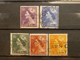 FRANCOBOLLI STAMPS AUSTRALIA AUSTRALIAN 1953 USED SERIE COMPLETE COMPLETA REGINA QUEEN ELIZABETH  OBLITERE' - Gebruikt