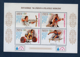 Turquie, Yv BF 33, Mi BL 31, **, Sport, JO Atlanta 1996, - Blokken & Velletjes