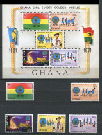 Ghana ** N° 409 à 413 - Bloc 40 - Jubilé Des Guides Du Ghana - Ghana (1957-...)