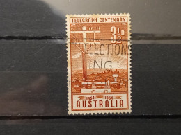 FRANCOBOLLI STAMPS AUSTRALIA AUSTRALIAN 1954 USED 100 ANNI ANNIVERSARY TELEGRAPO TELEGRAFO OBLITERE' - Gebruikt