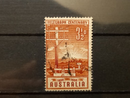 FRANCOBOLLI STAMPS AUSTRALIA AUSTRALIAN 1954 USED 100 ANNI ANNIVERSARY TELEGRAPO TELEGRAFO OBLITERE' - Usados