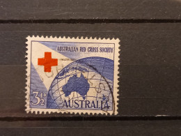 FRANCOBOLLI STAMPS AUSTRALIA AUSTRALIAN 1954 USED 40 ANNI ANNIVERSARY CROCE ROSSA RED CROSS OBLITERE' - Oblitérés