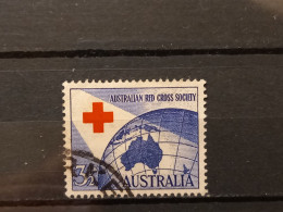 FRANCOBOLLI STAMPS AUSTRALIA AUSTRALIAN 1954 USED 40 ANNI ANNIVERSARY CROCE ROSSA RED CROSS OBLITERE' - Gebruikt